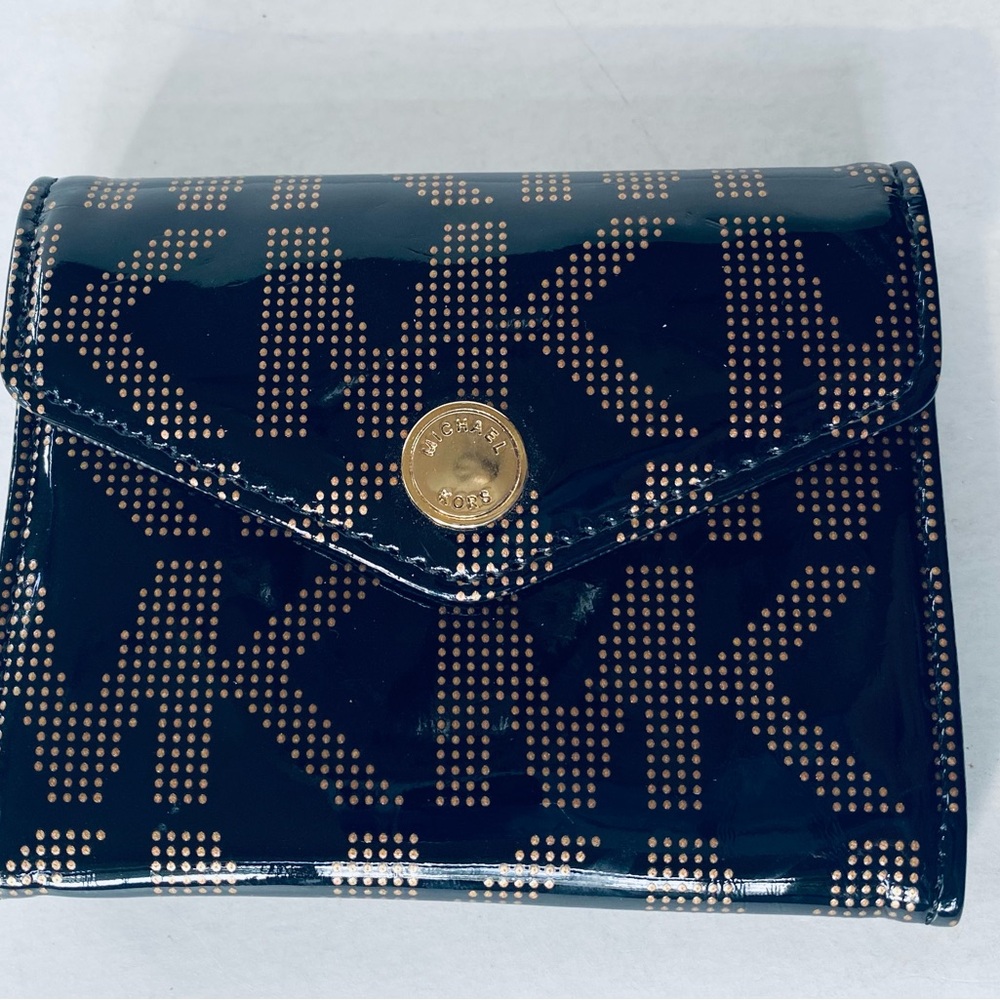 Michael Kors Black and Gold Studded Wallet